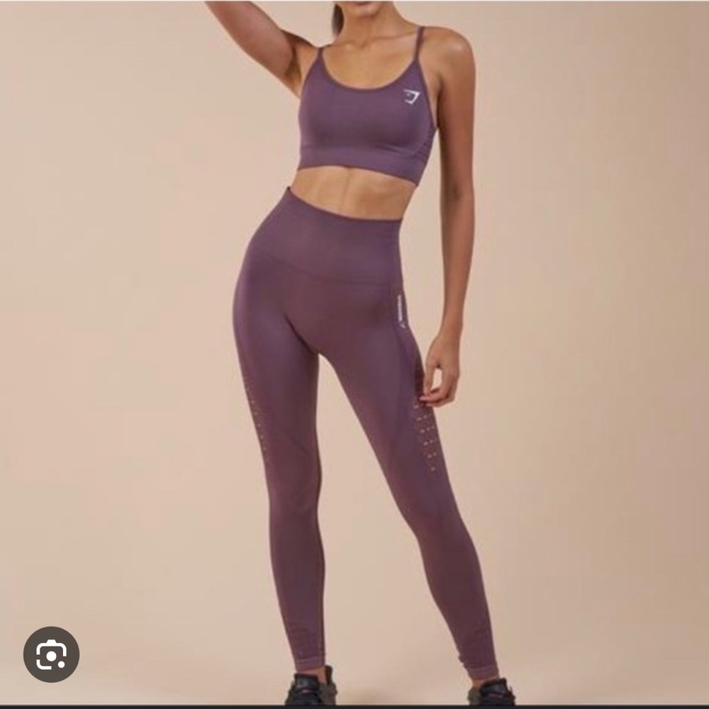 Gymshark Energy Seamless Leggings High Waisted, Purple Wash, Size Large